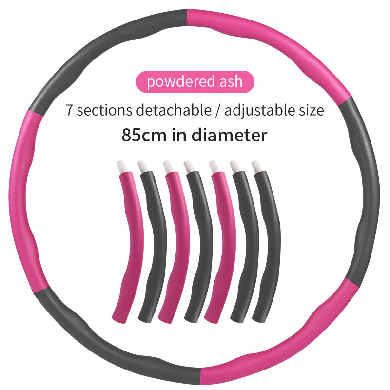 Pink and black detachable hula hoop with specifications 