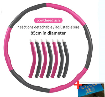 Pink and black hula hoop with detachable sections