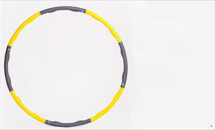 Yellow and black hula hoop on a white background