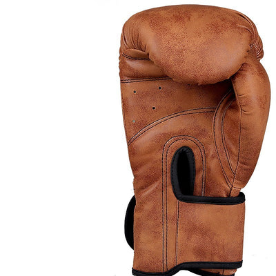 Brown leather boxing glove left