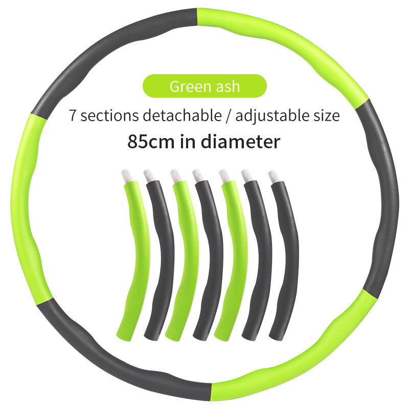 Green and black detachable hoop with text 