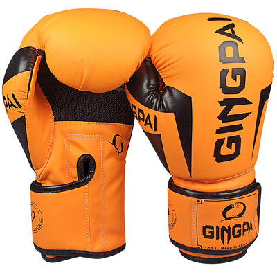 Orange boxing gloves with black accents and 'Ginga' branding