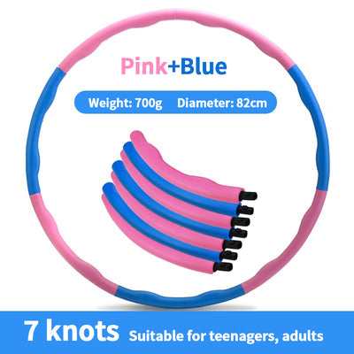 Pink and blue hula hoop with additional hoops below, labeled 'Pink+Blue'.