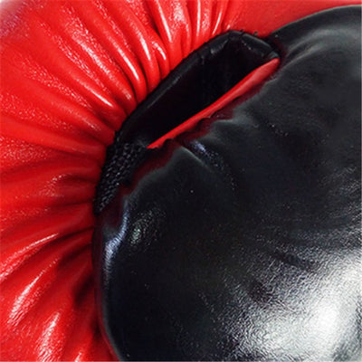 Close-up of a red and black boxing glove