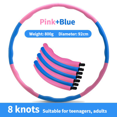 Pink and blue hula hoop with additional hoops below, labeled 'Pink+Blue'.