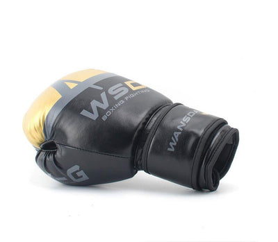 Black and gold boxing glove with 'Wansd' branding