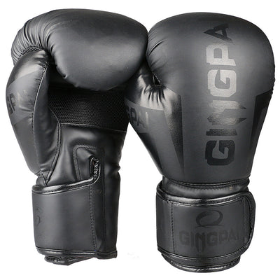 Black boxing gloves with 'Gingpa' branding